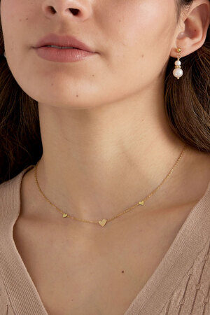 Classic necklace with hearts - gold  h5 Picture3